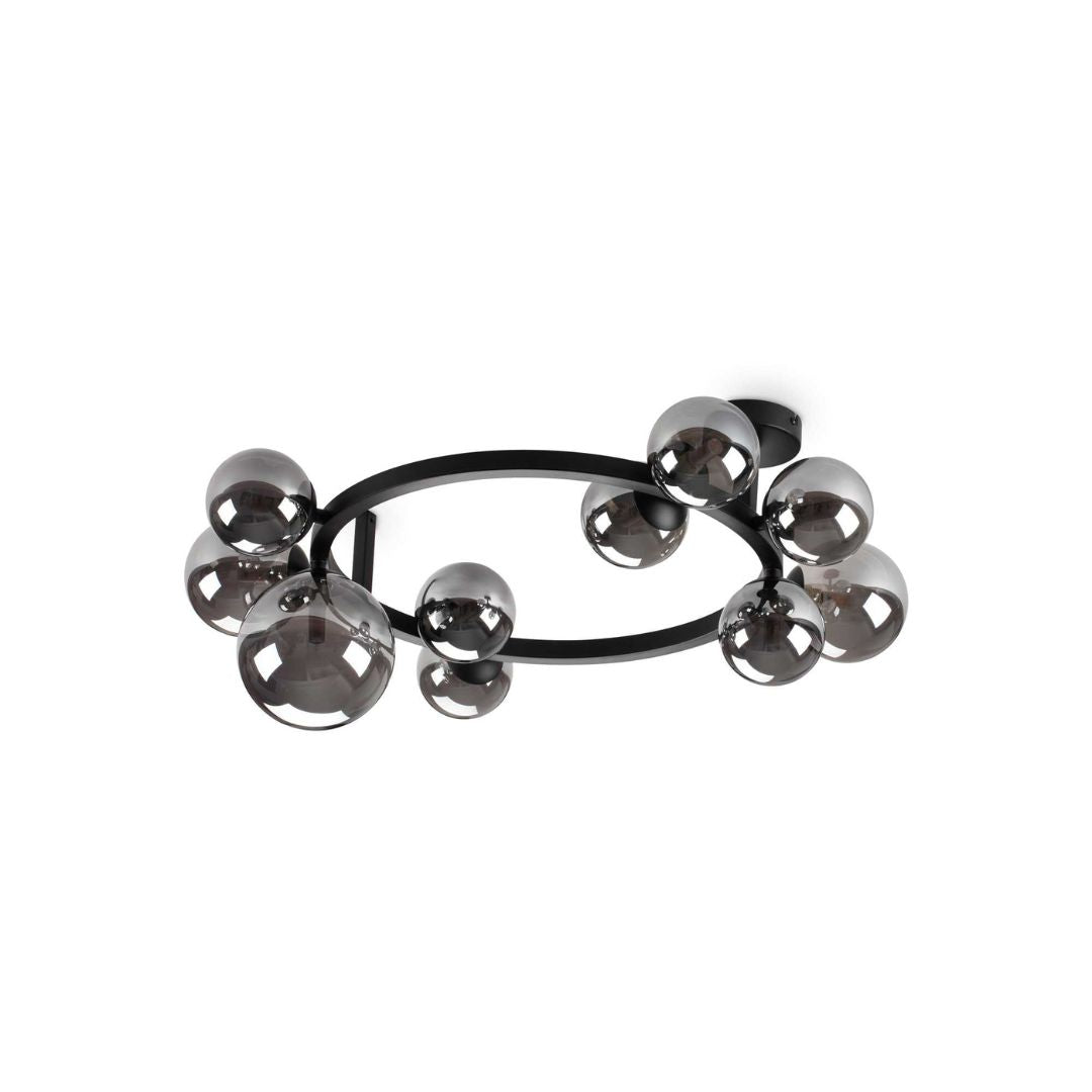 Plafoniera in metallo con sfere in vetro art Perlage PL10