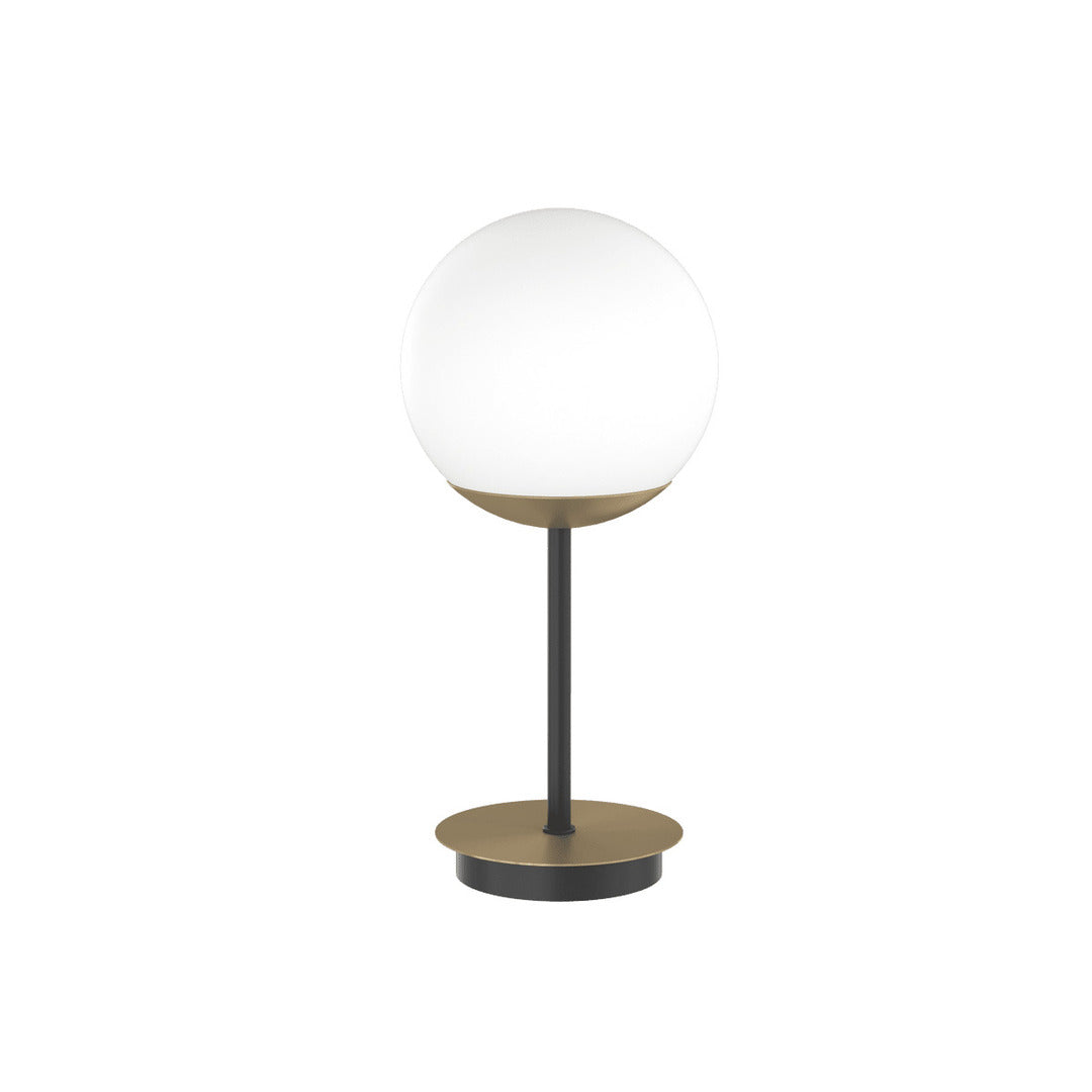 Lume da comodino nero e ottone con sfera in vetro art Clear 1198/P