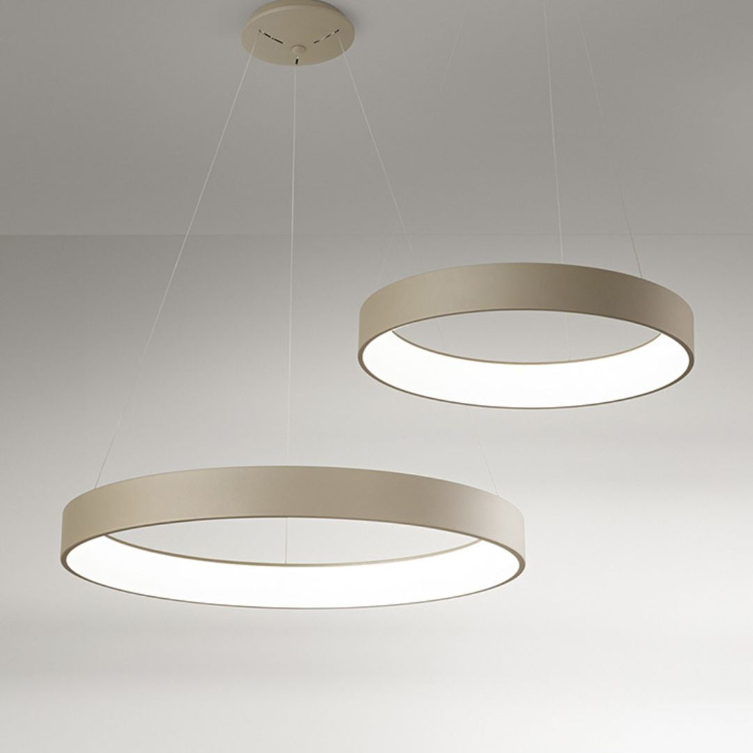 Sospensione moderna tonda Ø45cm in alluminio verniciato in 5 colori art BAND S45