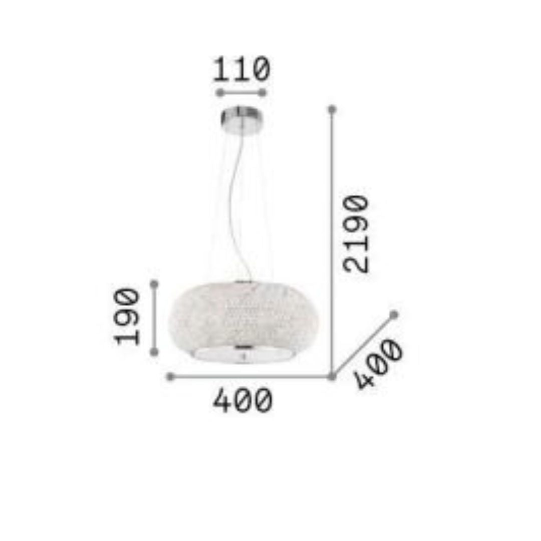 Sospensione in cristallo trasparente - oro o cromo art PASHÀ