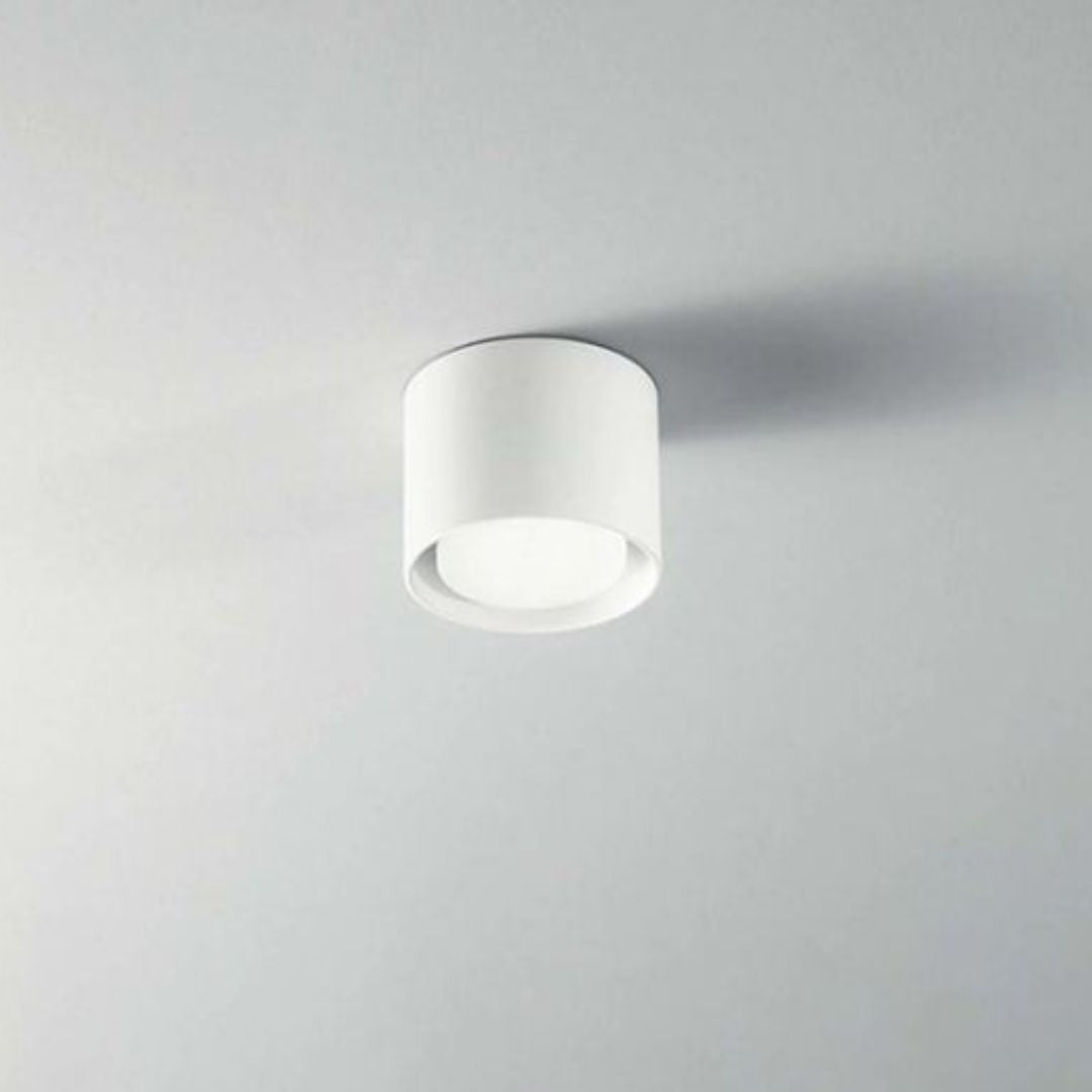 Plafoniera cilindro in alluminio Ø10cm 1 luce GX53 bianco o nero art GEO 6740