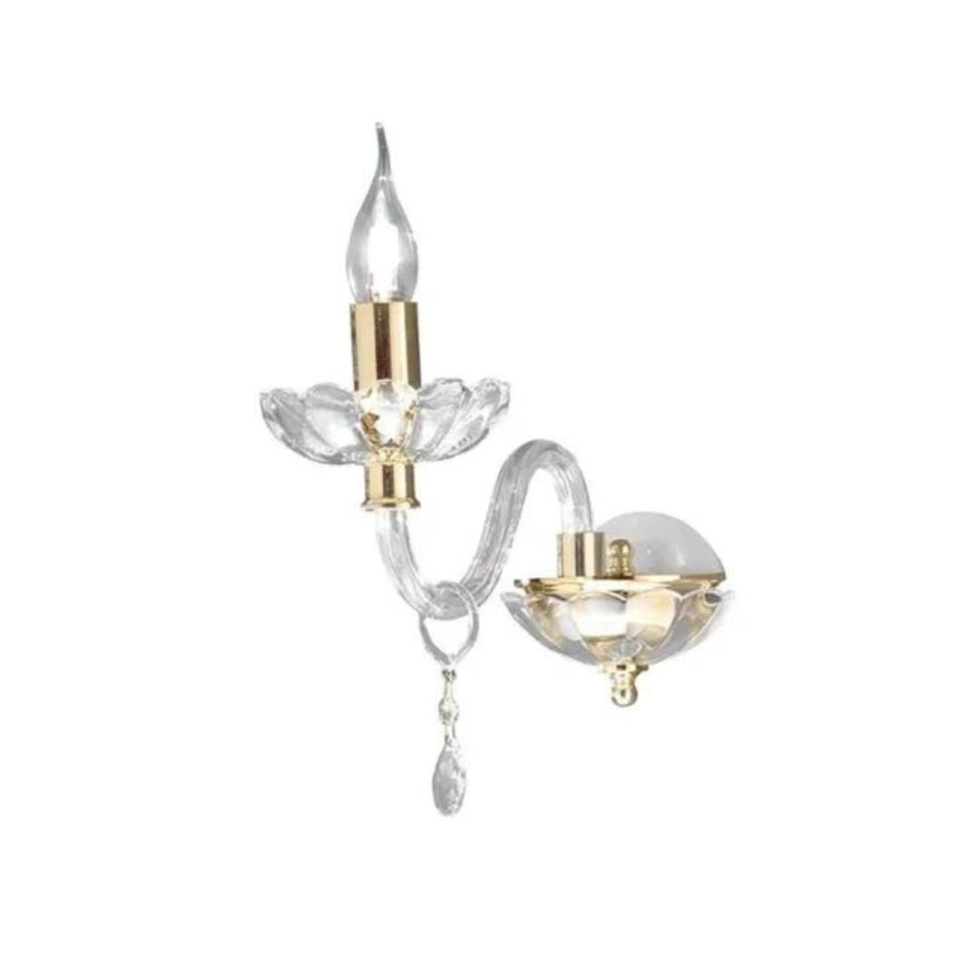 Applique in cristallo 1 luce con parti metalliche oro art BRIGIDA/AP1