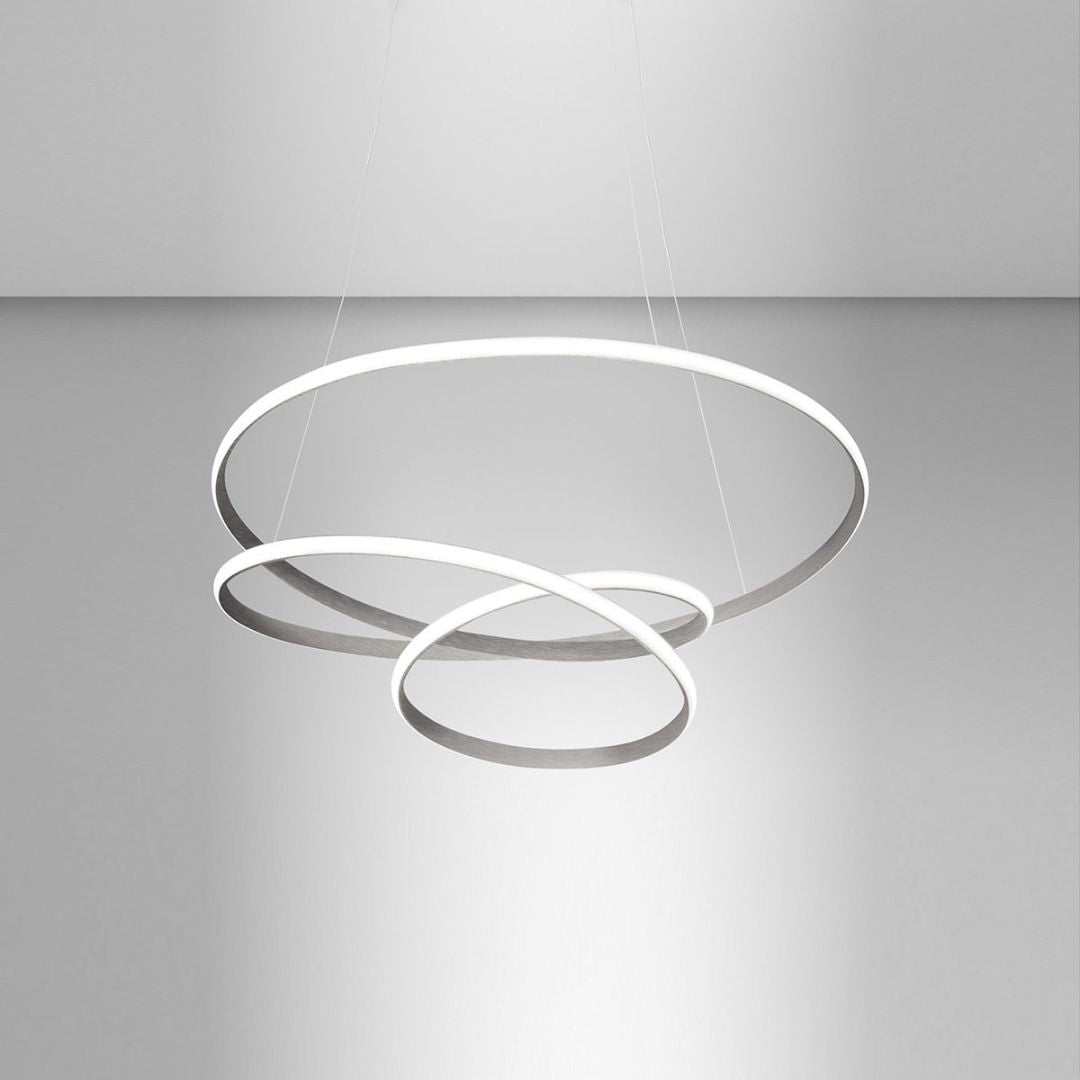 Sosp moderna anello intrecciato led 3 colori Ø50cm DIVA S/P