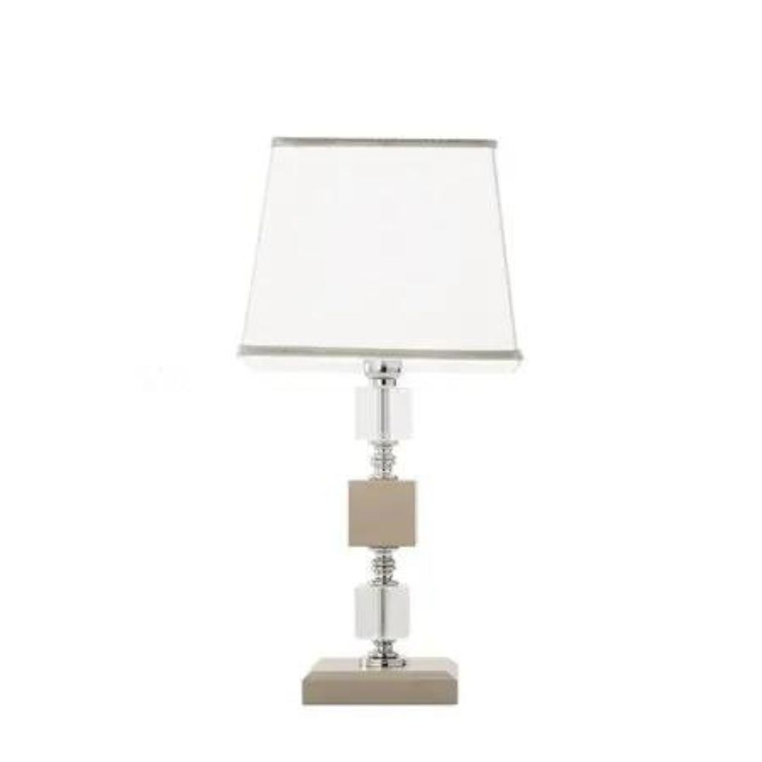 Lume in cristallo piccolo con paralume, 4 colorazioni: bianco, fumè, tortora e ottanio art LIVIA/LP