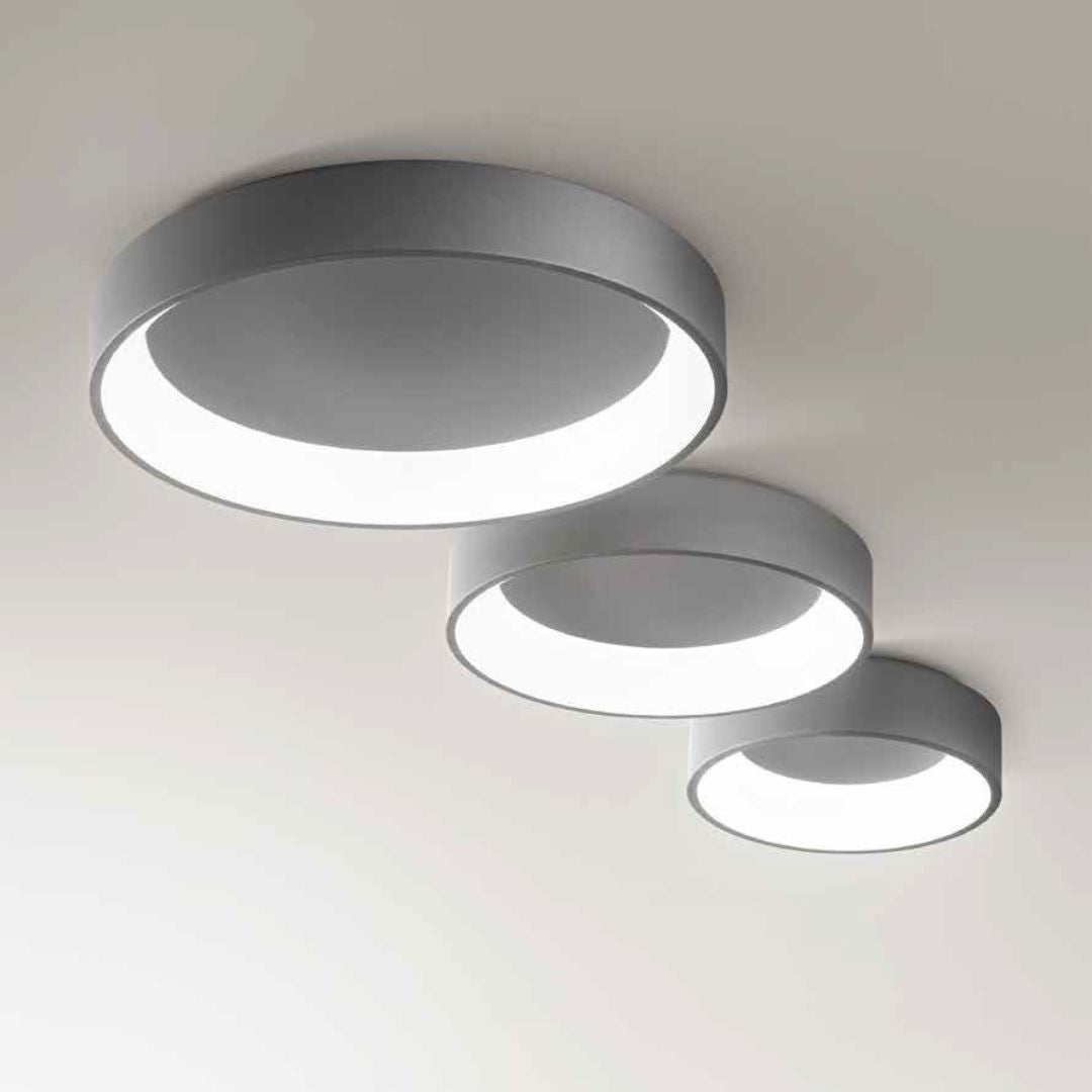 Plafoniera moderna tonda Ø60cm in alluminio verniciato in 5 colori art BAND
