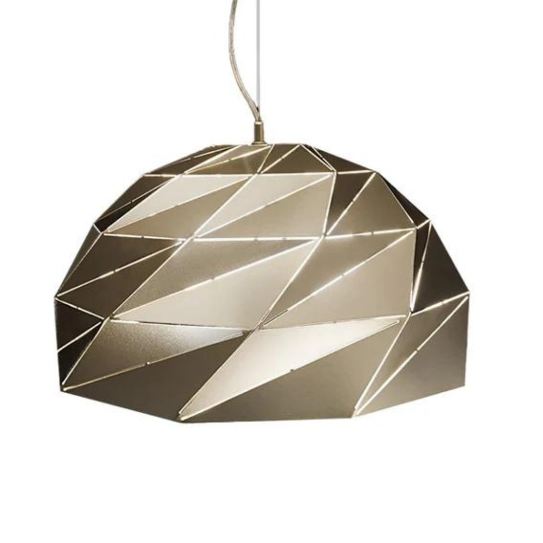 Sospensione cupola moderna da cucina in metallo con tagli laser 3 luci E27 bianco o nero TILT 6624