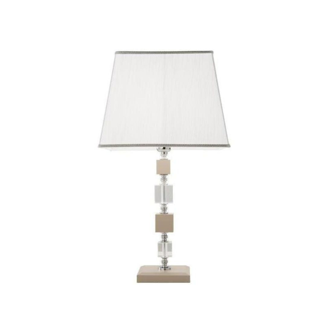 Lume in cristallo grande con paralume, 4 colorazioni: bianco, fumè, tortora e ottanio art LIVIA/LG