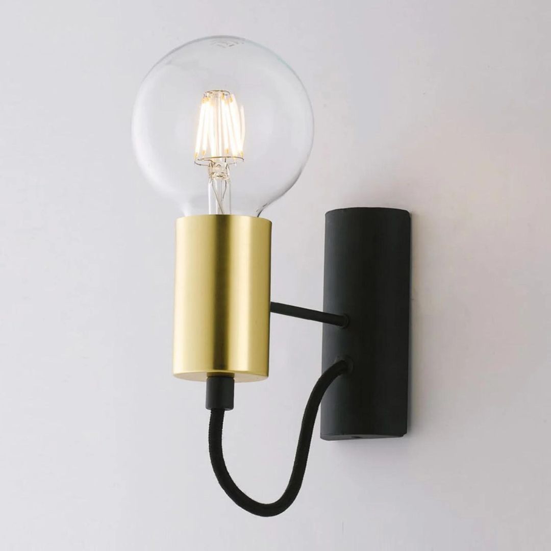 Applique in metallo nero e oro stile industrial minimal art AXON-AP
