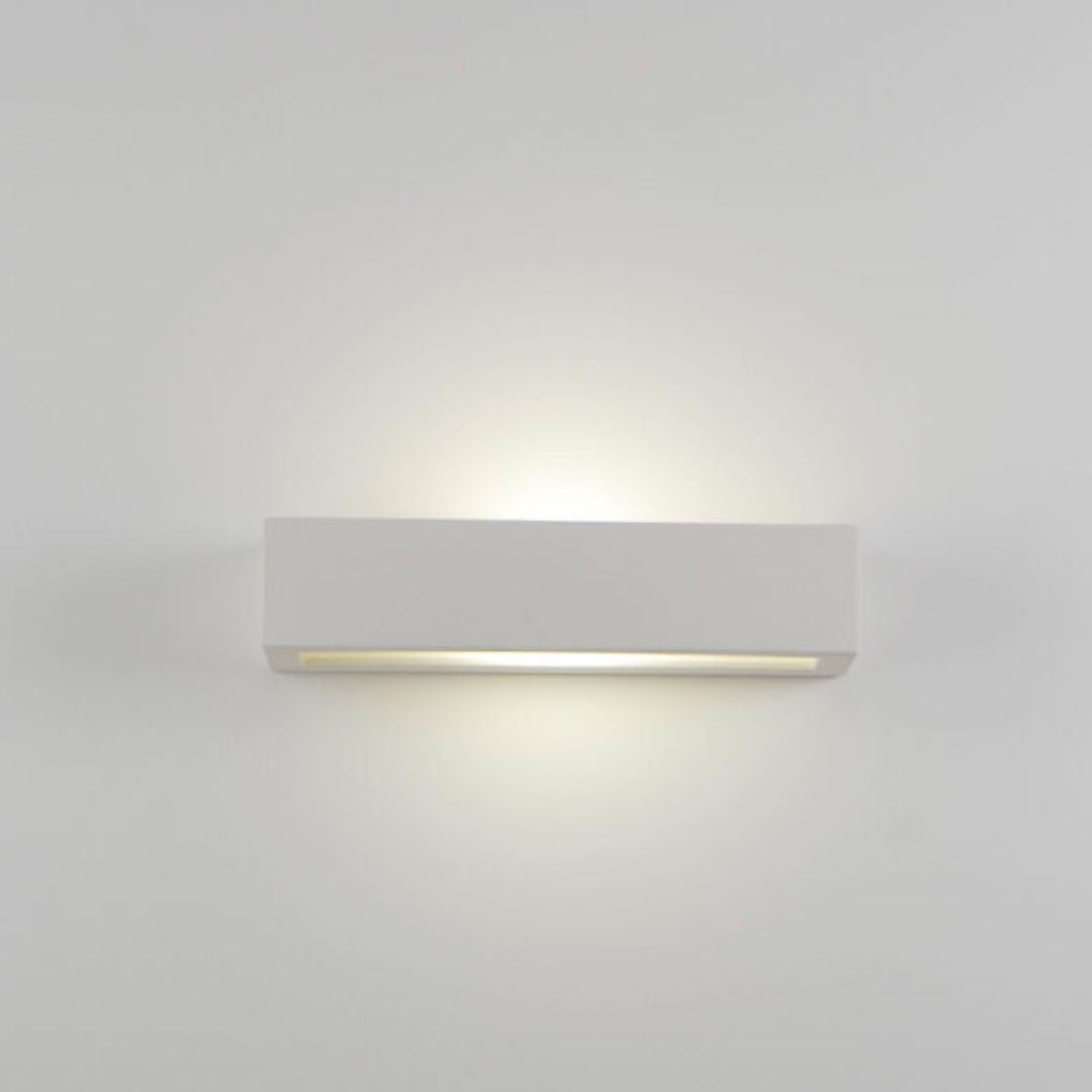 Applique moderna squadrata in ceramica pitturabile 2 misure art 619 e 620