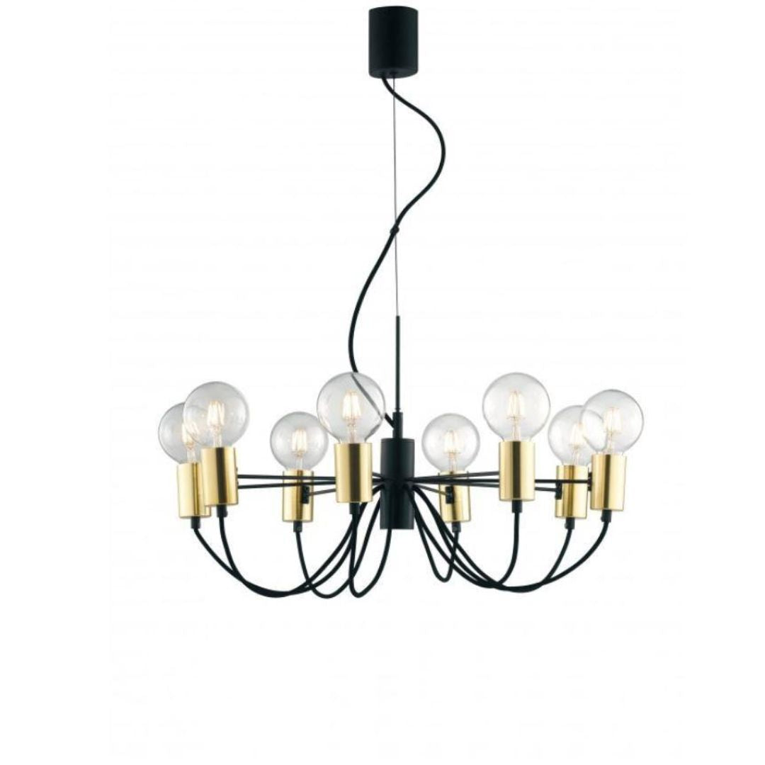 Sospensione in metallo nero e oro stile industrial minimal art AXON-S8 e AXON-S5