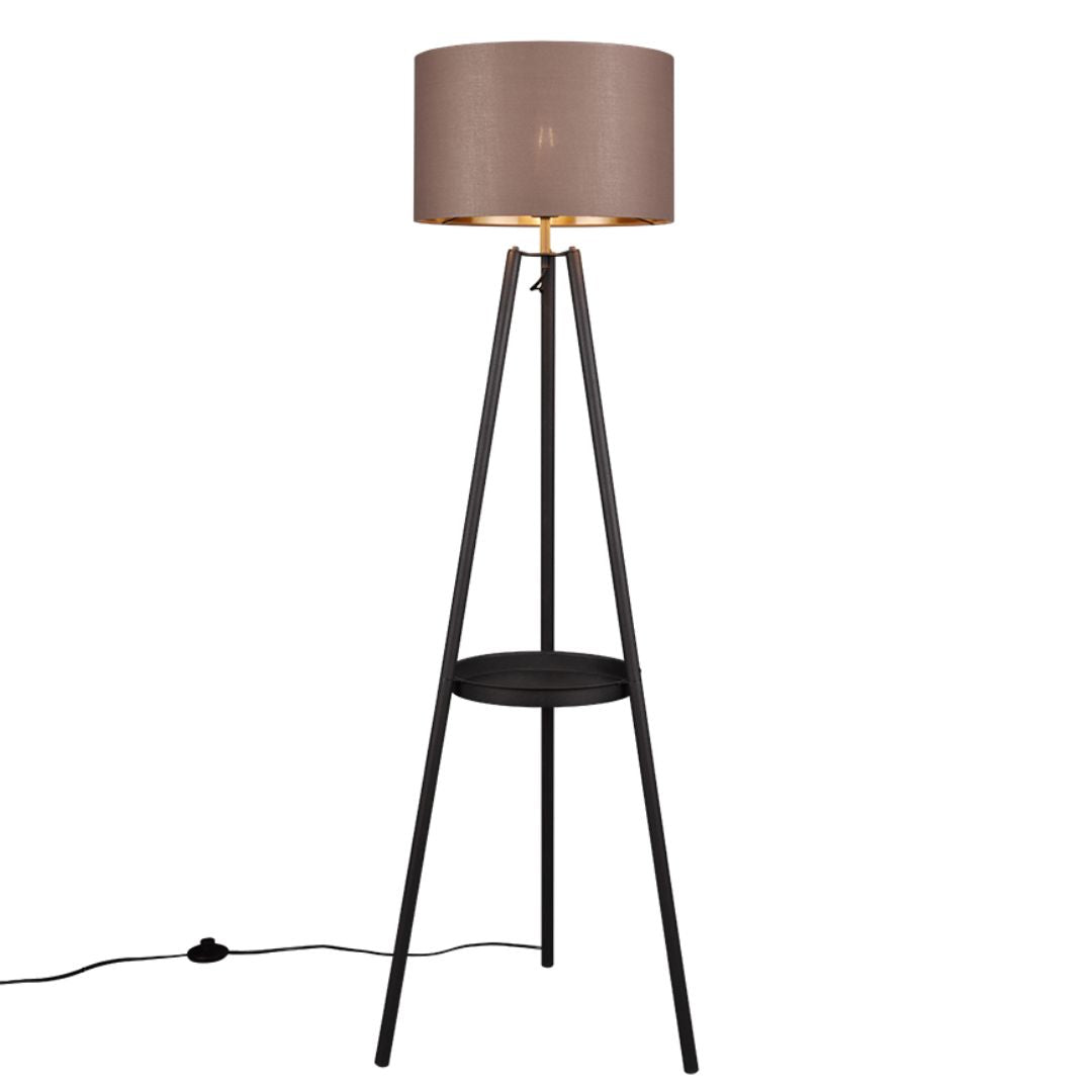 Piantana tre piedi in metallo con paralume in tessuto 1xE27 art COLETTE