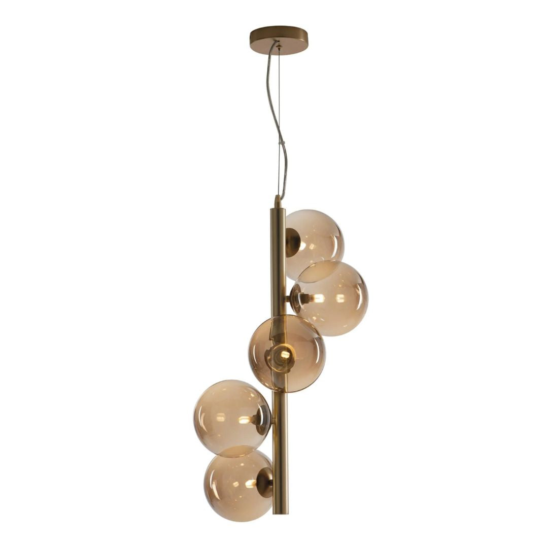 Sospensione in metallo con 5 sfere in vetro 2 colorazioni art HONEY-S5