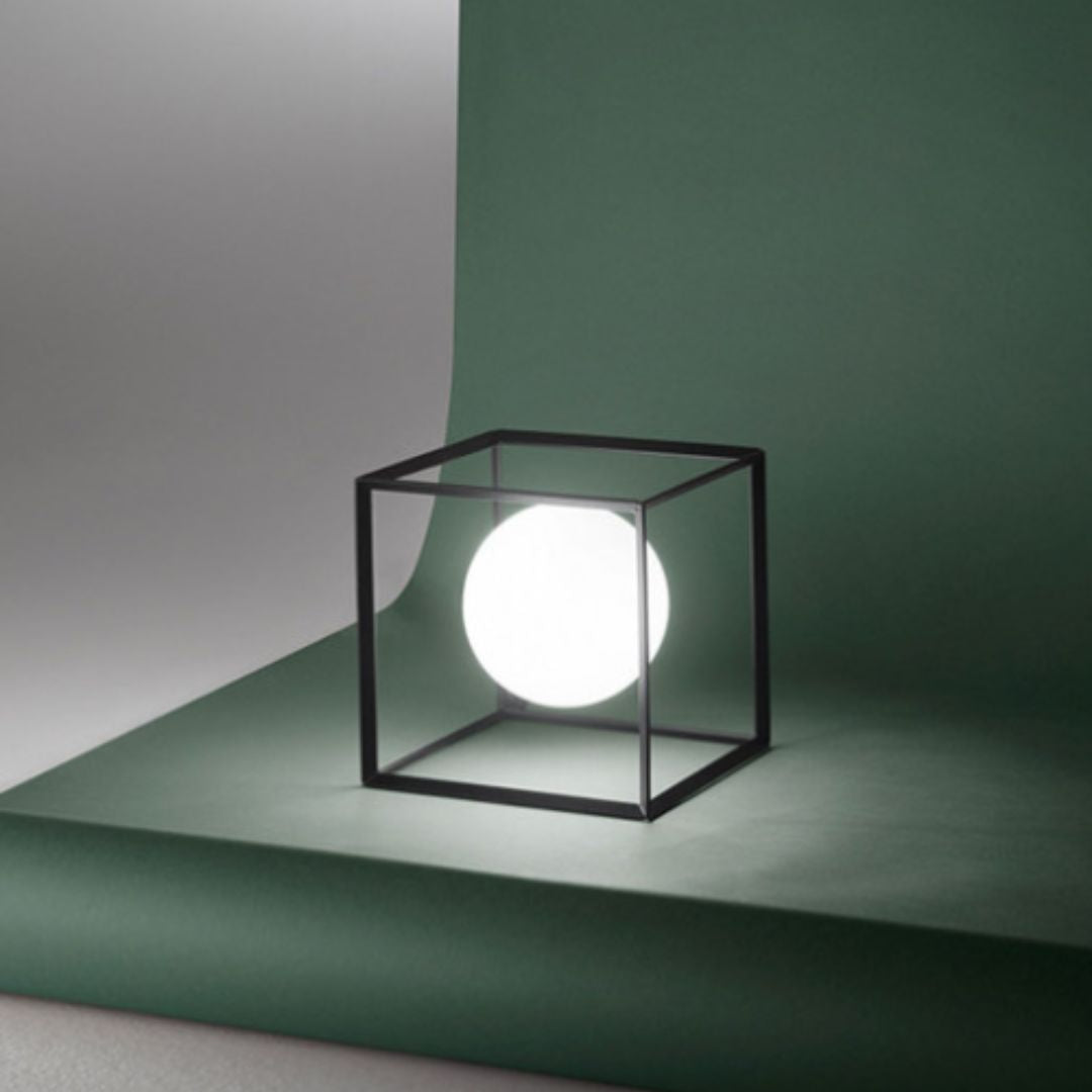 Lume in metallo a forma di cubo nero o oro 1xG9 art CUBE 6692