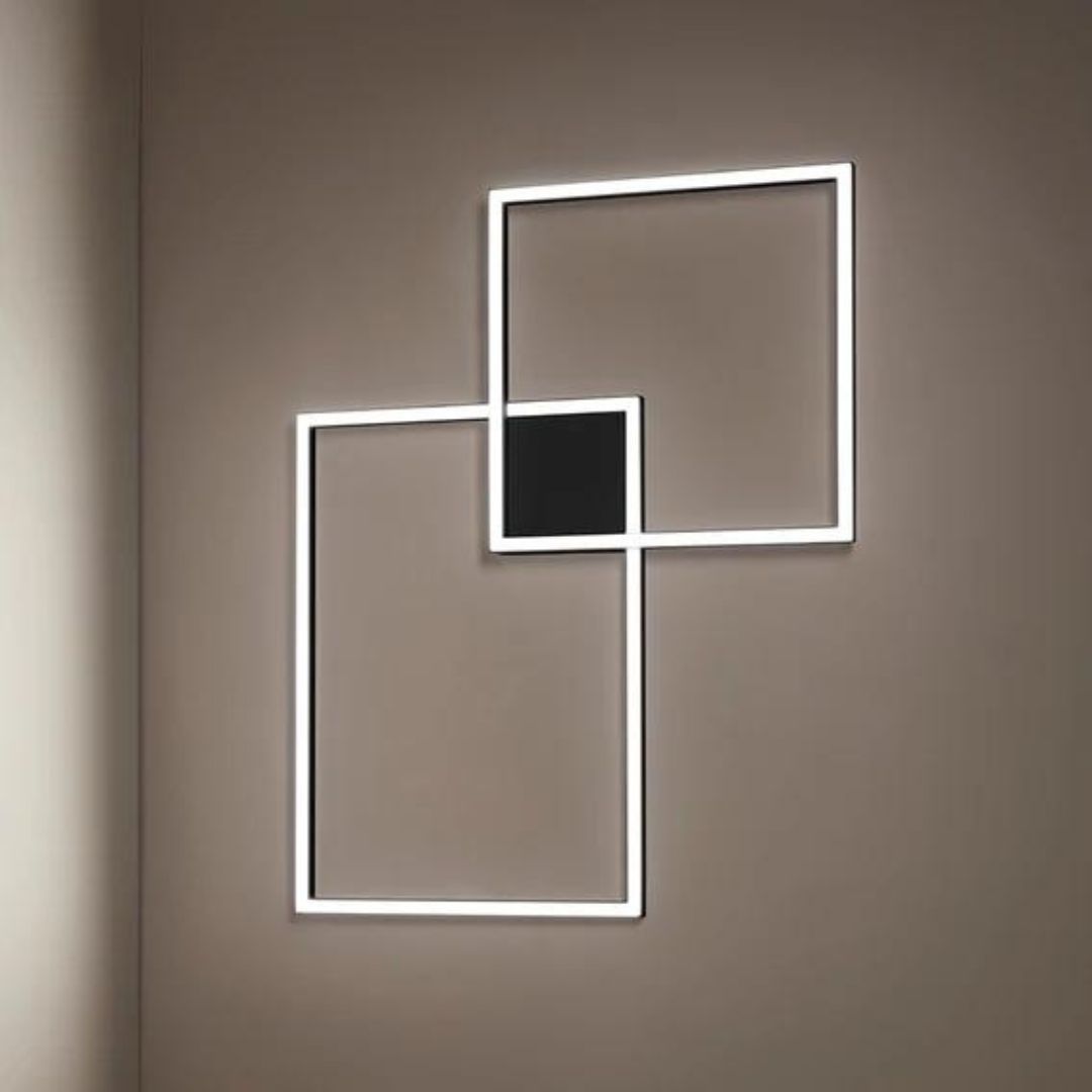 Plafoniera in metallo squadrata led 64w CCT art CROSS 6596