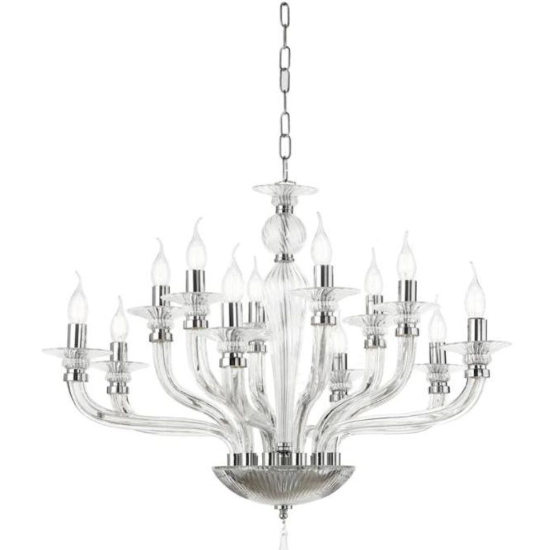 Lampadario 12 luci in vetro vari colori art VILLA/S12