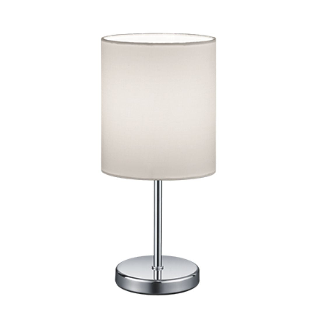 Lume da comodino nero o cromo con paralume in tessuto art JERRY