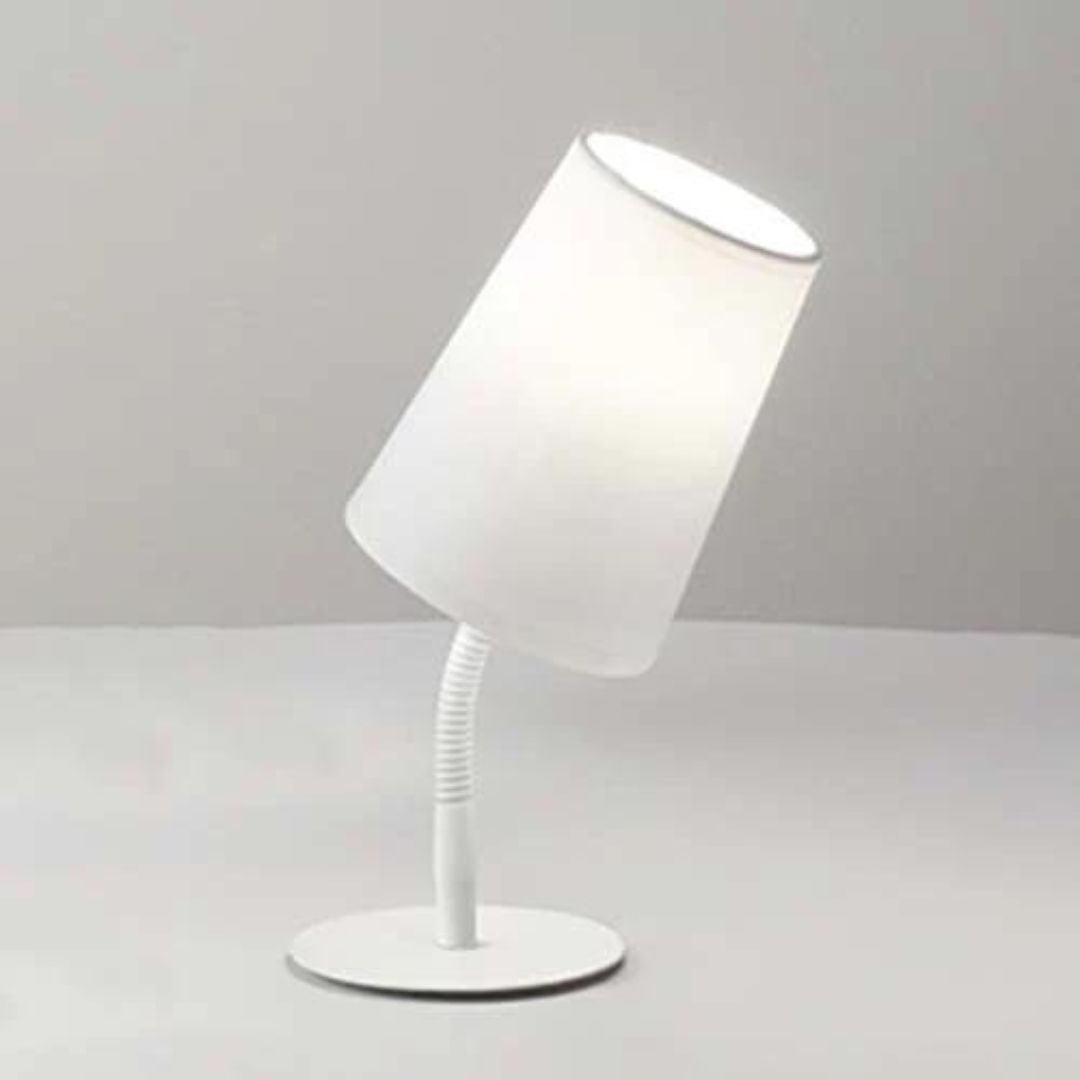 Lume da comodino in metallo snodabile con paralume in tessuto art MASH 6696