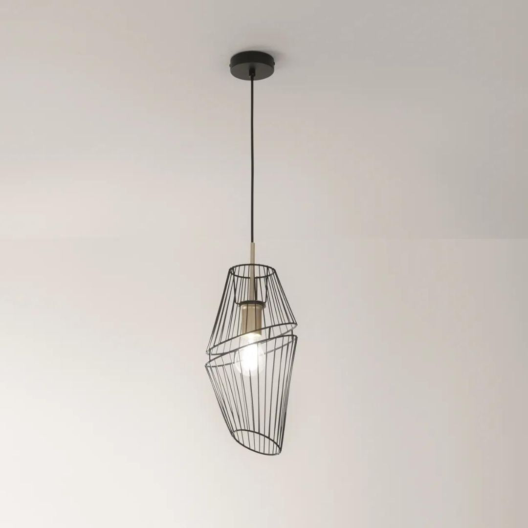 Sospensione indistrial nero/oro art KIKO-S20 e KIKO-S25