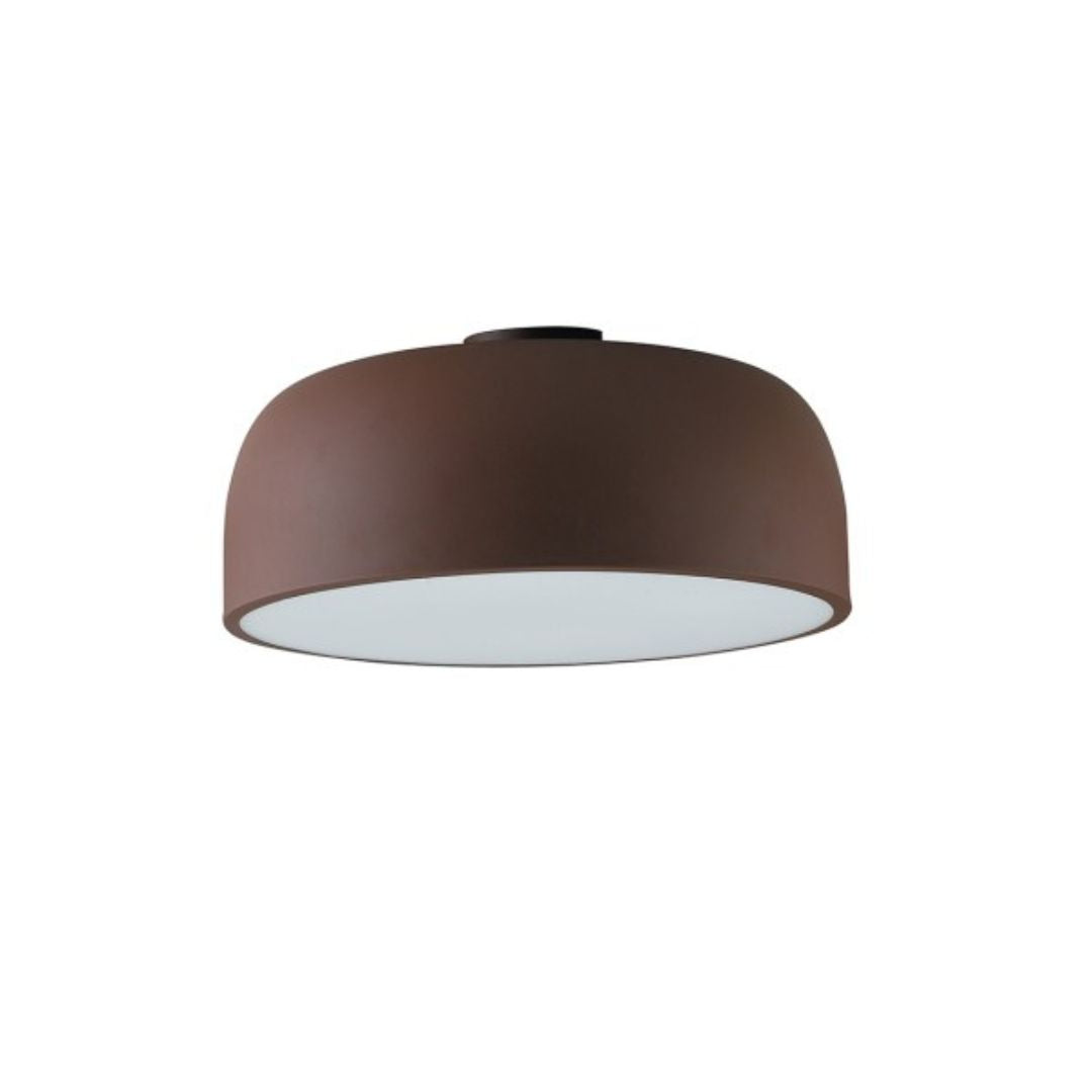 Plafoniera cupola Ø38cm in metallo 3 luci E27 colori bianco e corten art BISTROT PLAFONIERA