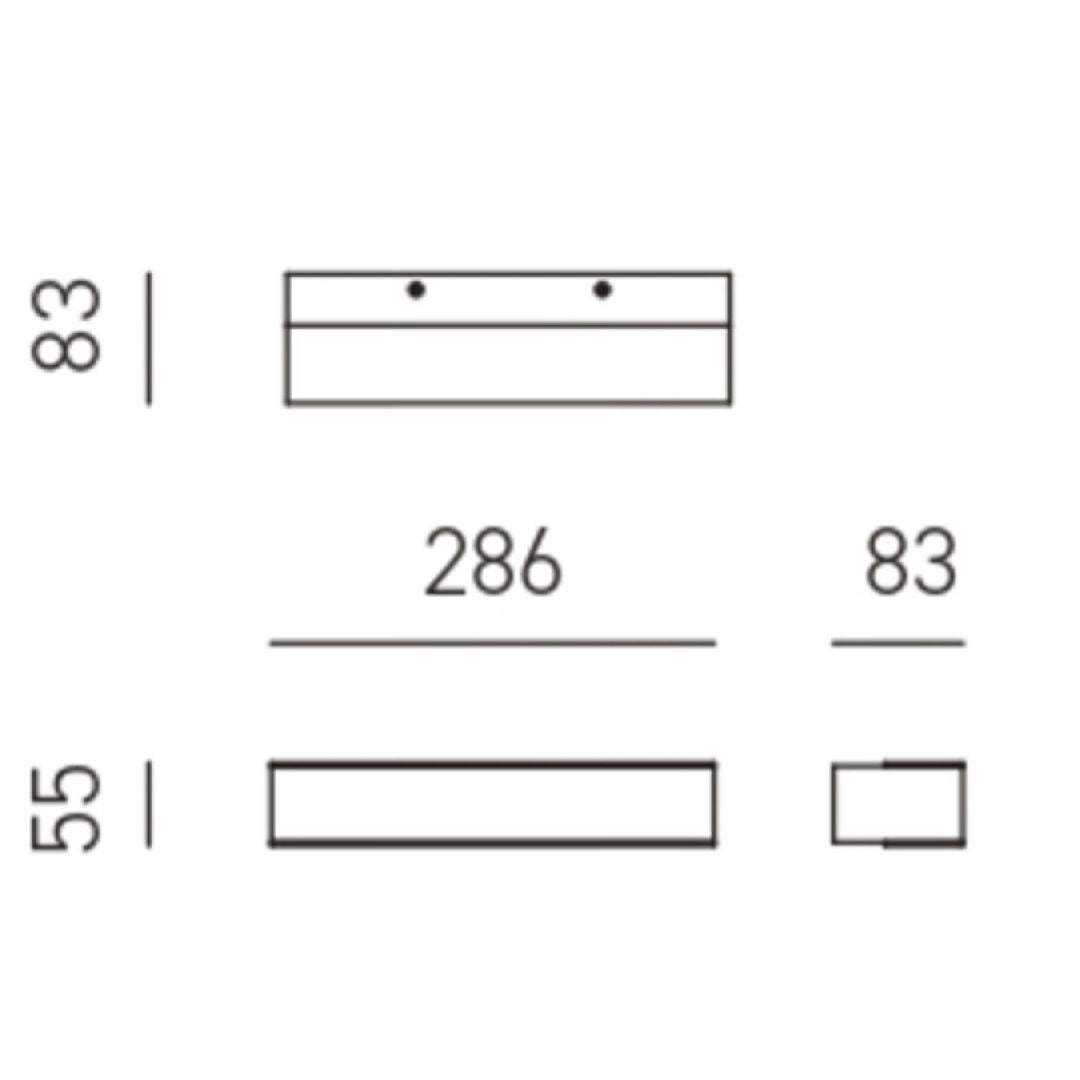 Applique lineare led biemissione bianco in 2 misure di grandezza art GAP LINEA