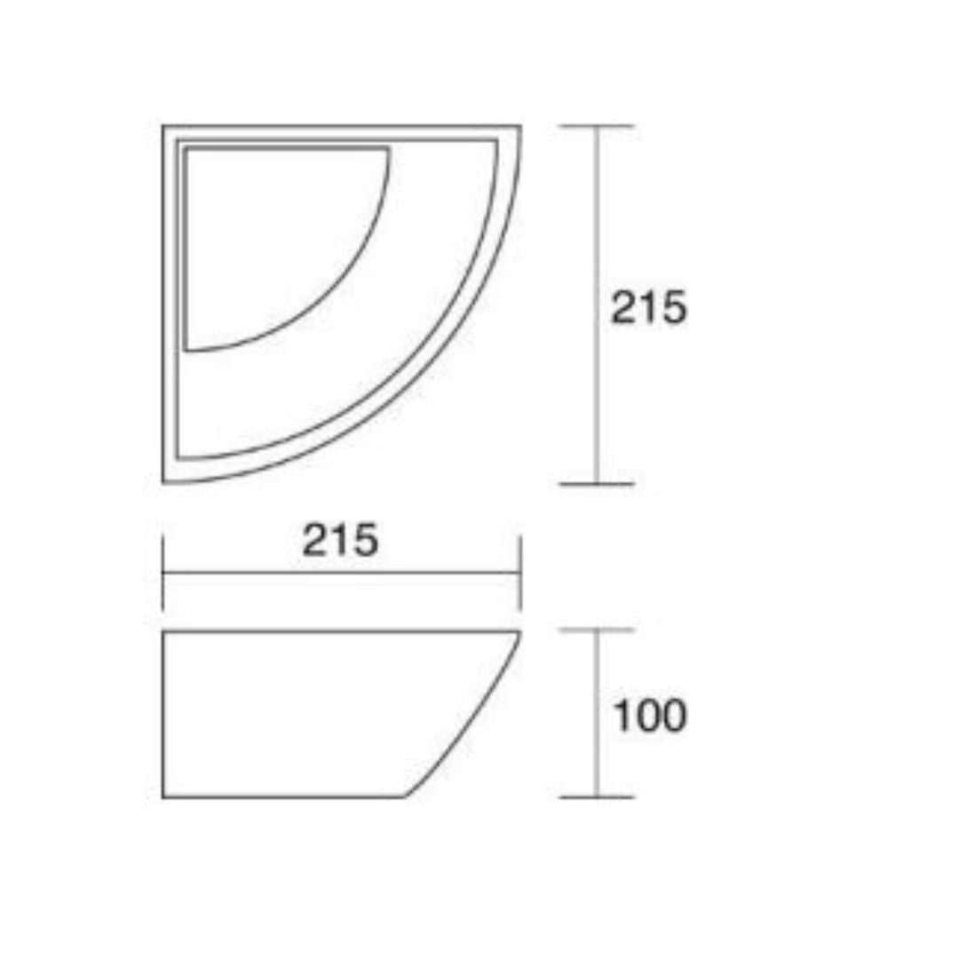 Applique angolare in ceramica pitturabile 1XE27 art 609