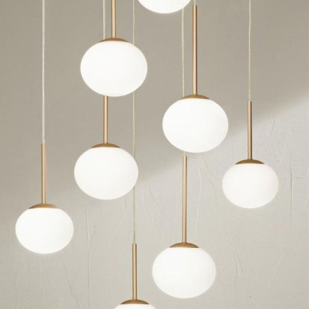 Sospensione con sfere in vetro sfalsate art JEWEL S8