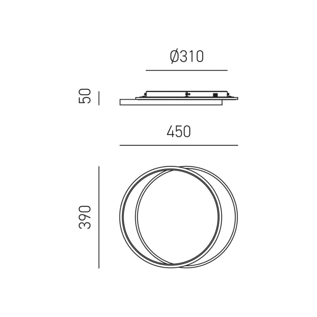 Plafoniera led anello intrecciato bianco art. CHRISTINE