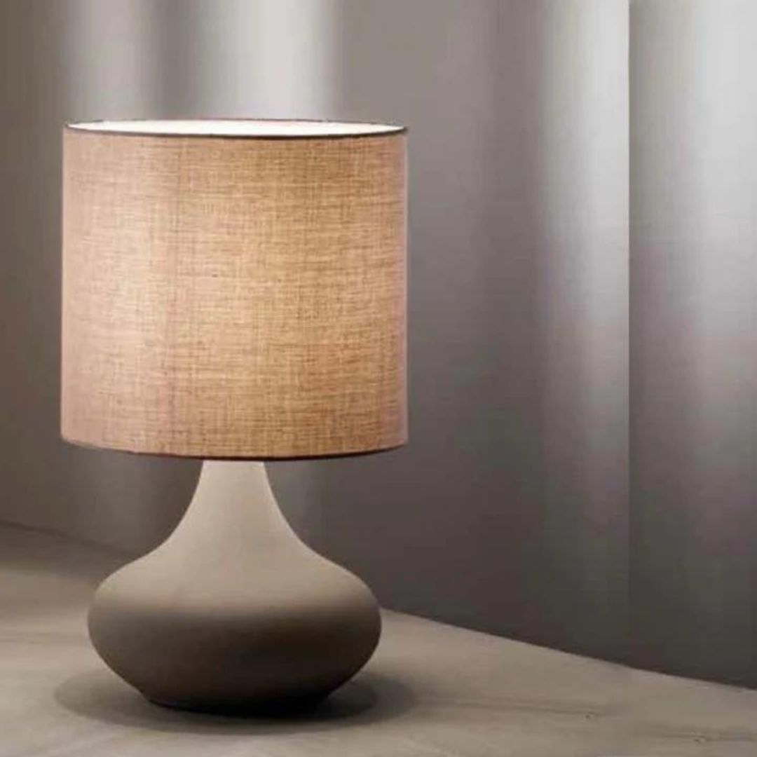 Lume in metallo con paralume in tessuto 1xE27 bianco o tortora art PAUL 6504