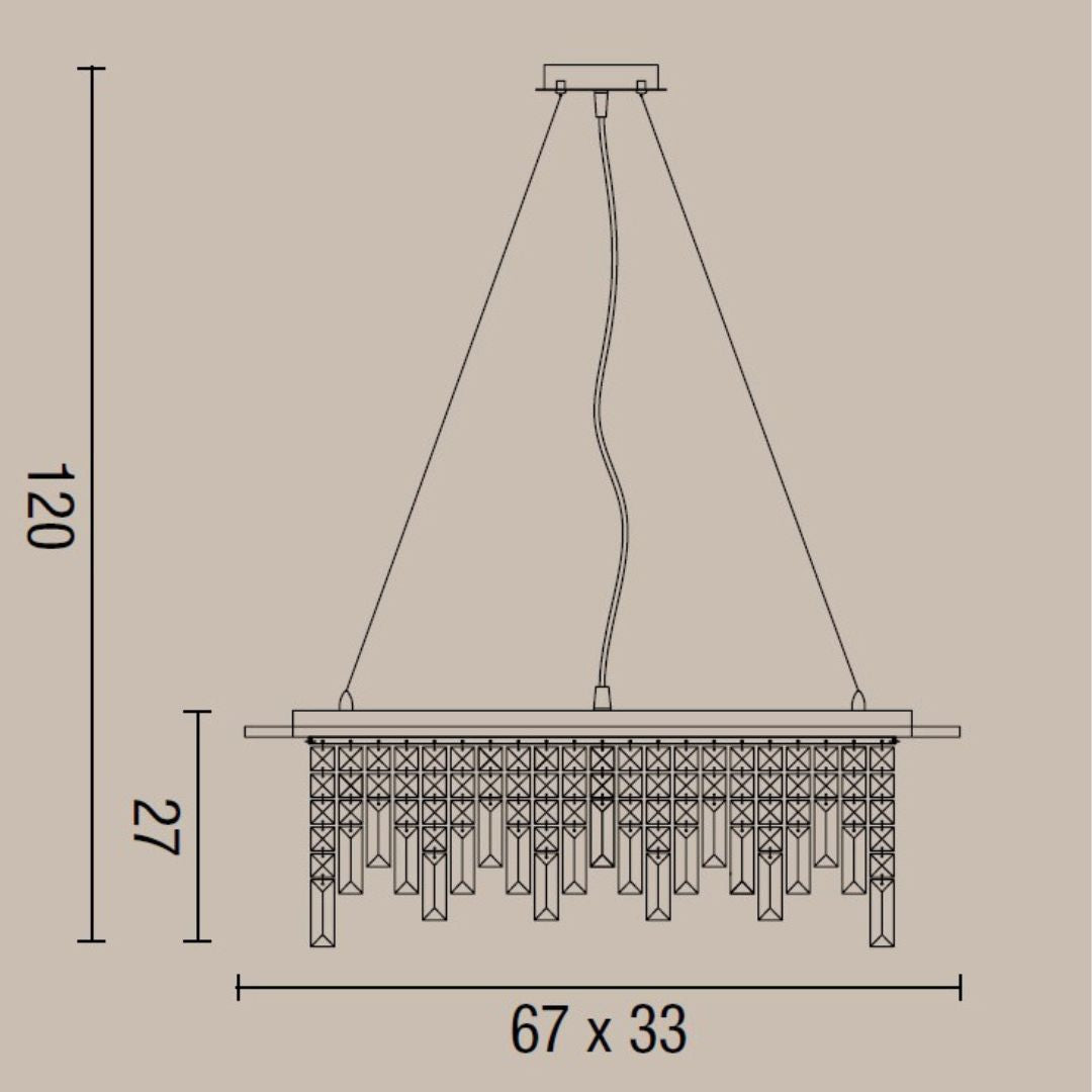 FRANGIA Sospensione rettangolare