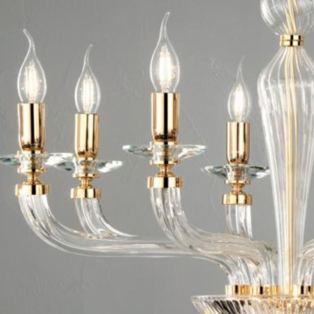 Lampadario 12 luci in vetro vari colori art VILLA/S12