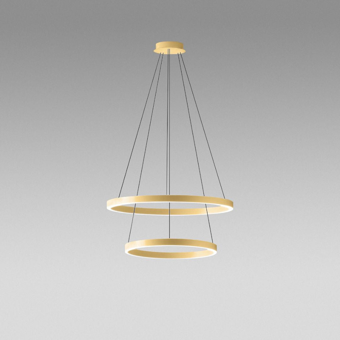 Sospensione moderna due anelli in metallo Ø 40+Ø60cm led art CRISEIDE S/2P