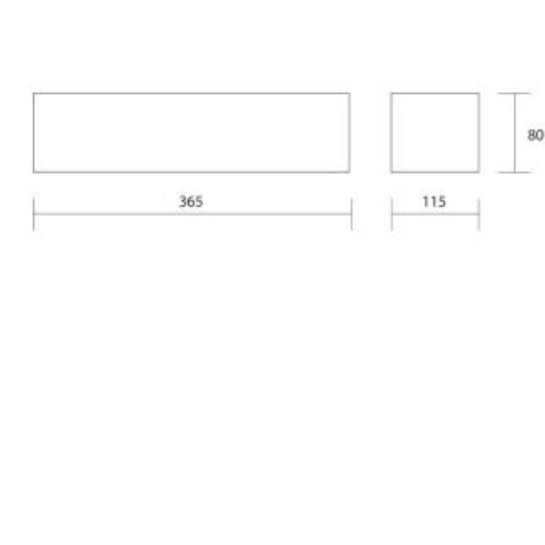 Applique moderna squadrata in ceramica pitturabile 2 misure art 619 e 620