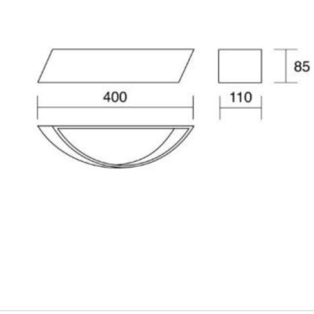 Applique moderna in ceramica pitturabile 2 misure art 607 e 608