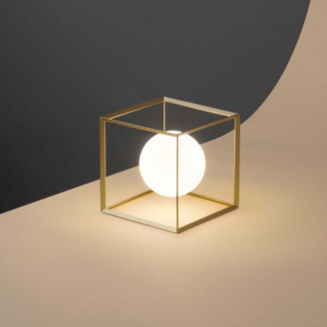 Lume in metallo a forma di cubo nero o oro 1xG9 art CUBE 6692