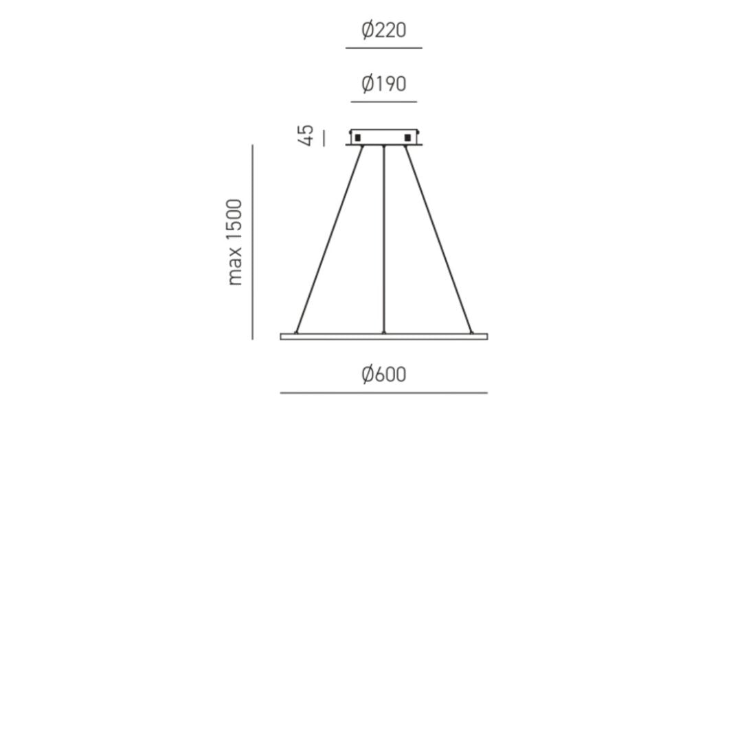 Sospensione anello led Ø60 e Ø80 colore bianco art ERIKA SP e SG