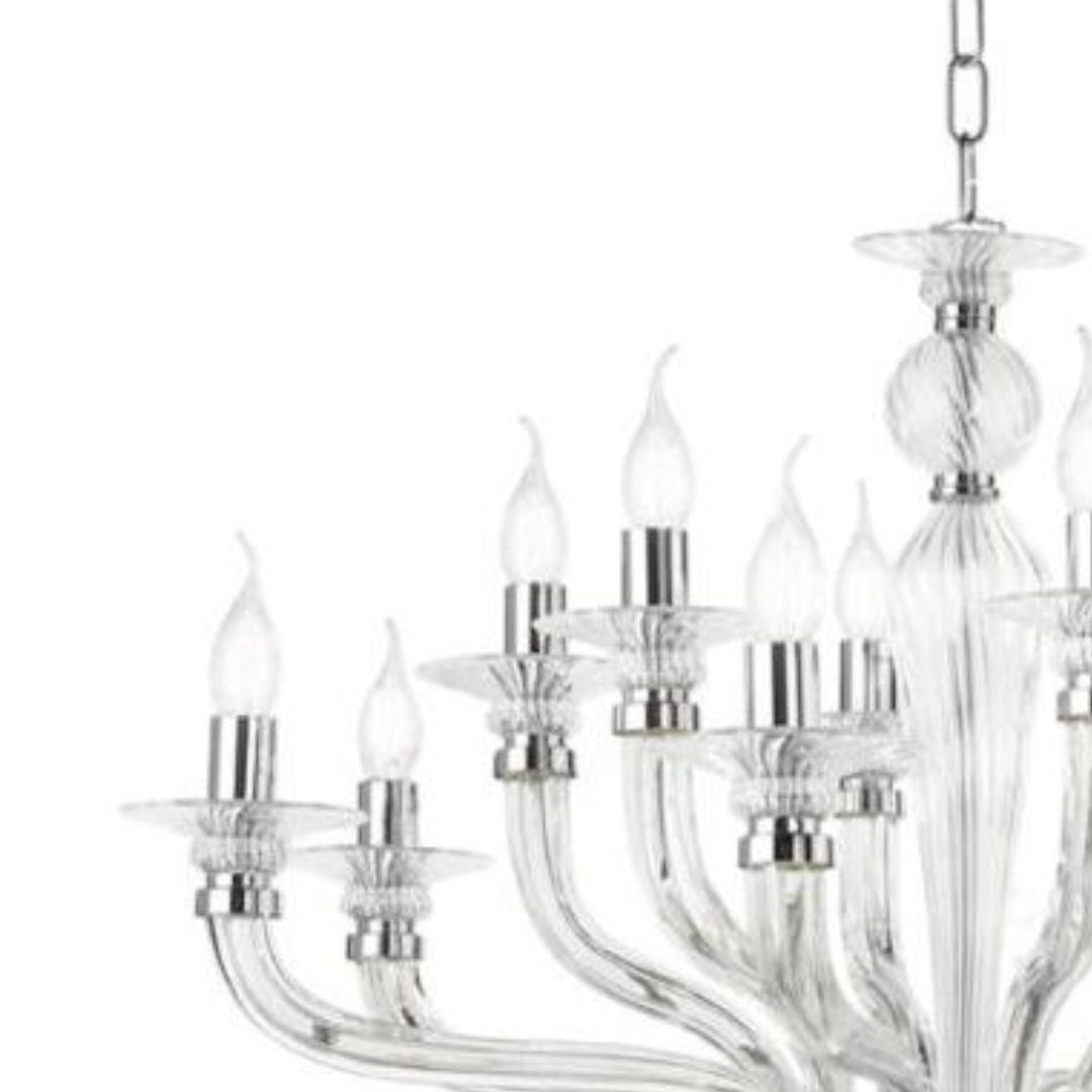 Lampadario 8 luci in vetro vari colori art VILLA/S8