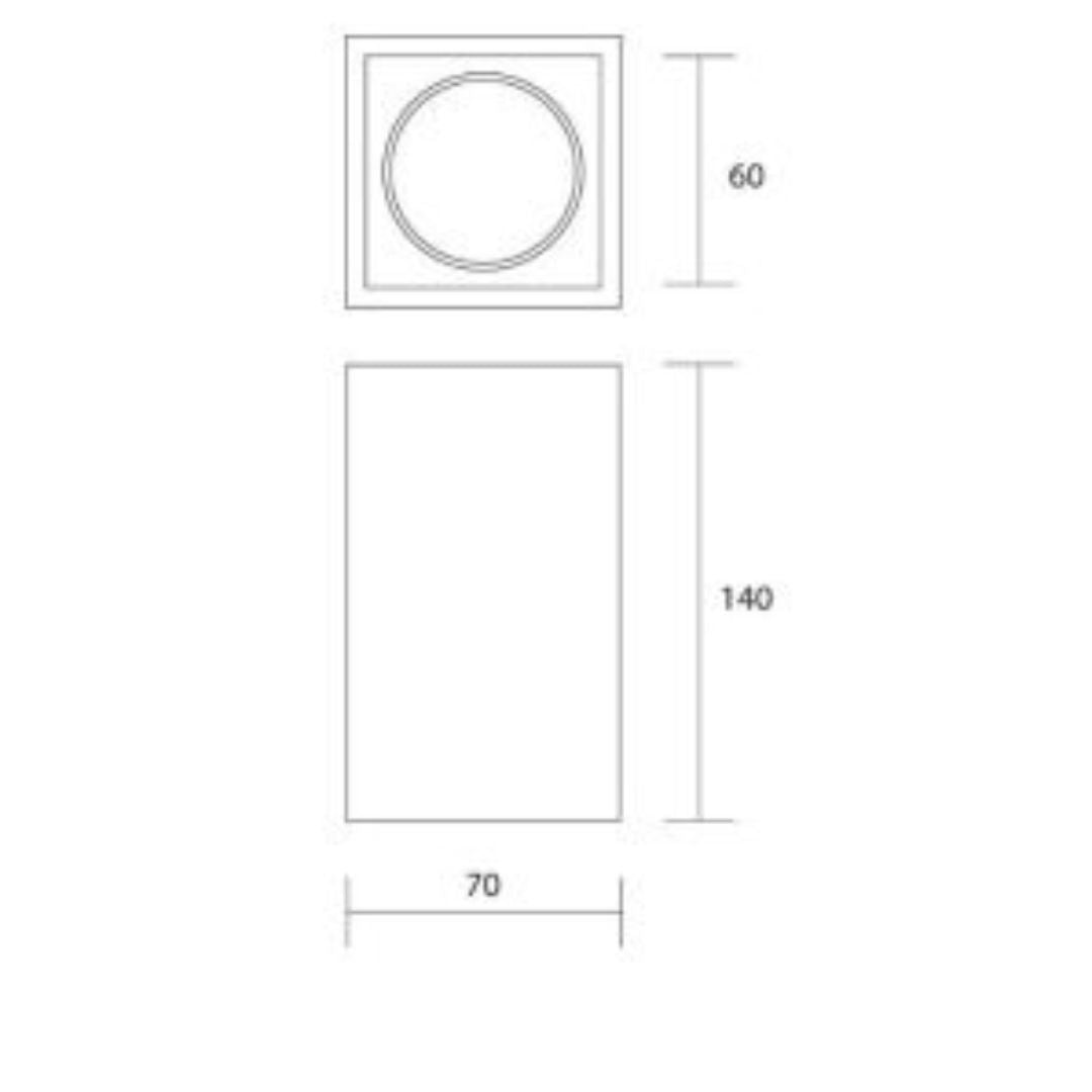 Plafoniera soffitto squadrata in gesso pitturabile 1xGU10 art 829