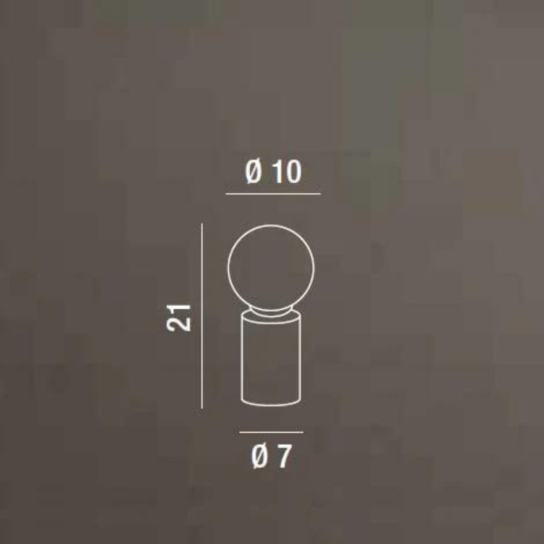 Lume in metallo con base oro e sferetta in vetro bianco 2 misure di grandezza art BIRILLO 6762-6764