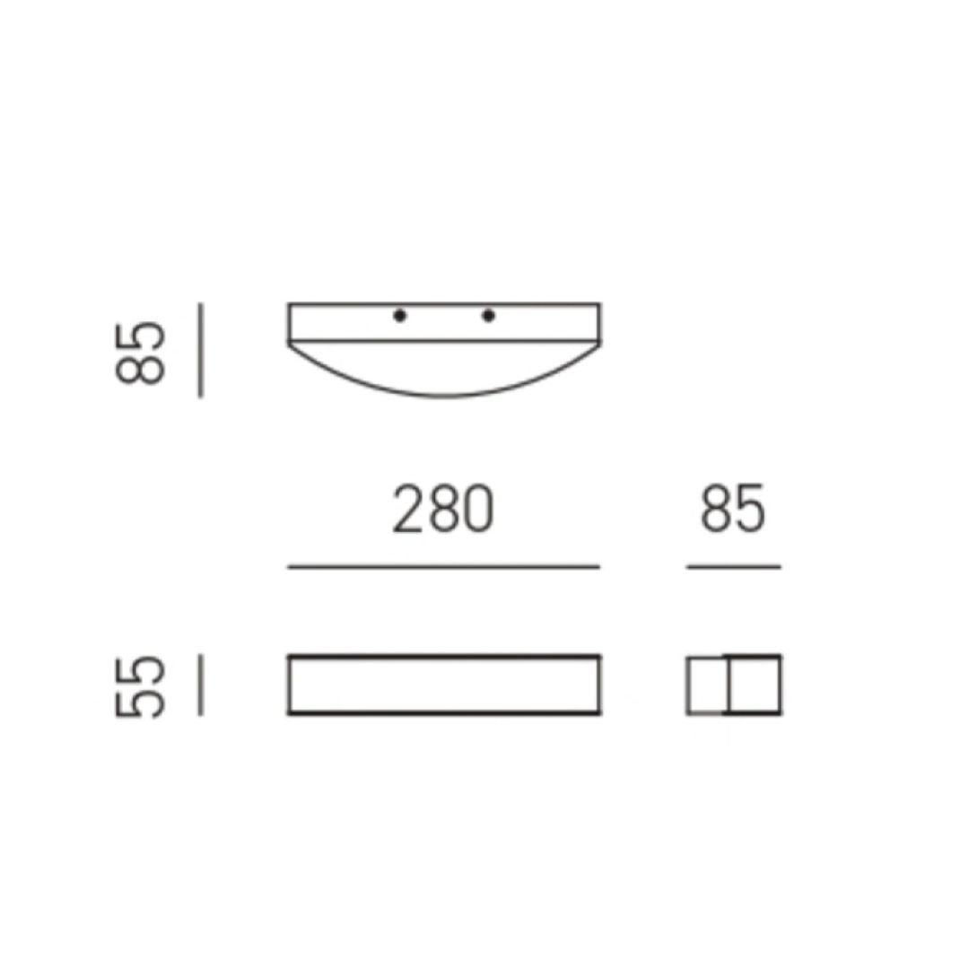 Applique led biemissione bianco satinato GAP ARCO 28cm e 38cm