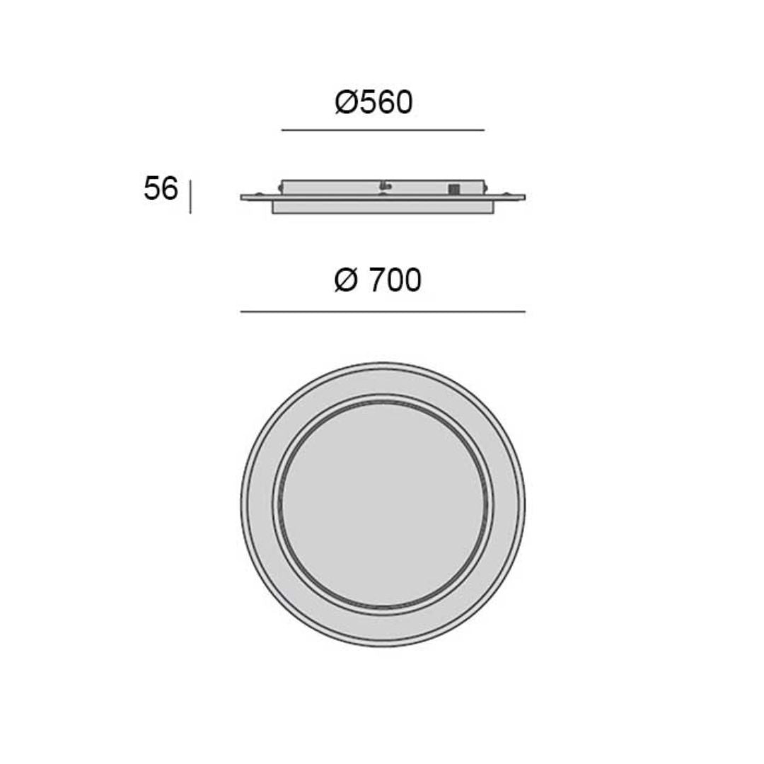 Plafoniera led tonda doppio anello led DHARMA