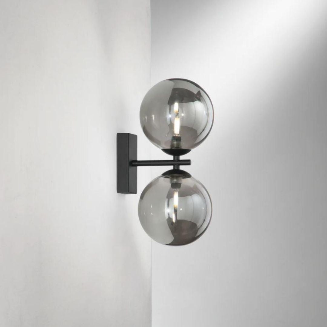 Applique 2 luci in metallo con sfere in vetro 2 colorazioni art HONEY-AP2