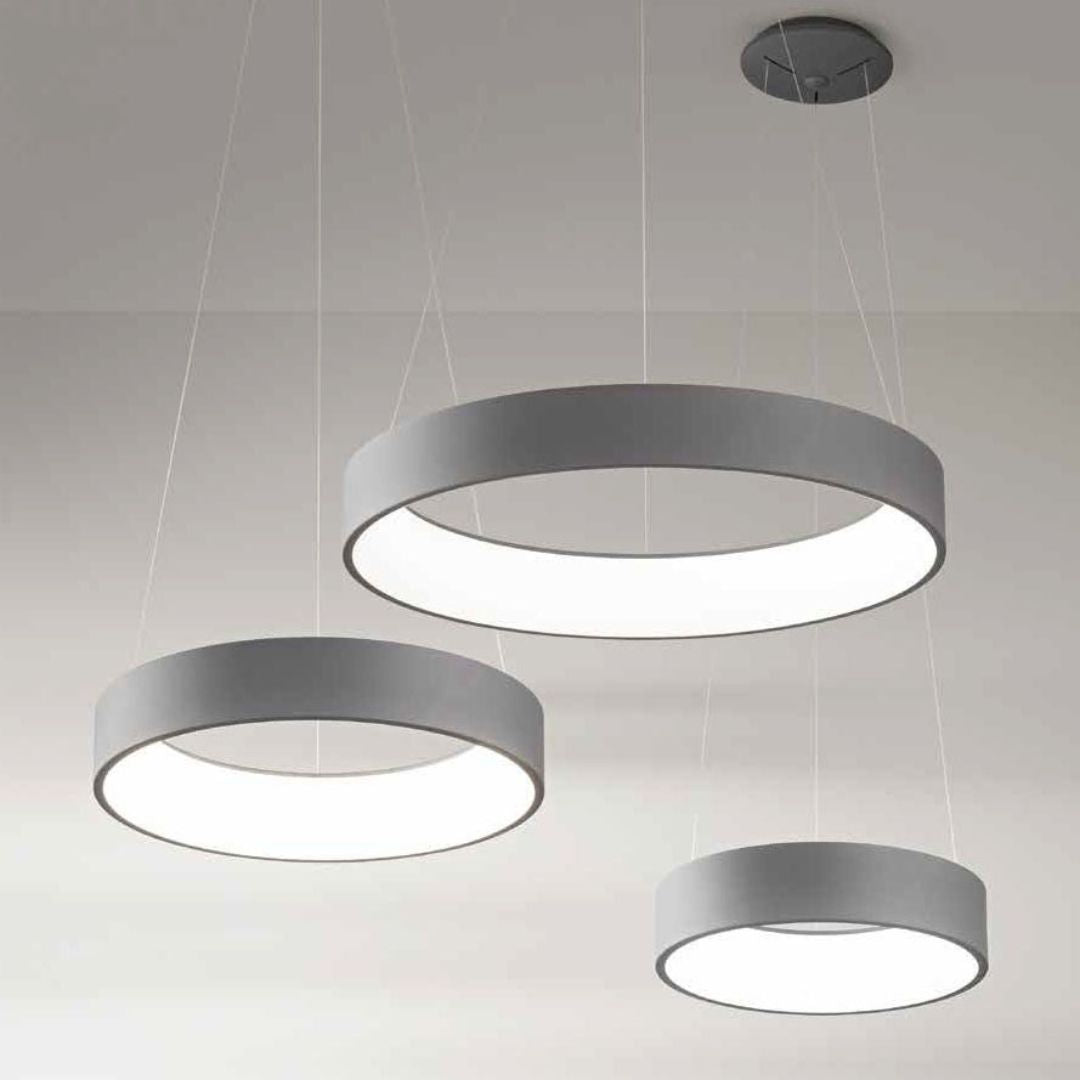 Sospensione moderna tonda Ø45cm in alluminio verniciato in 5 colori art BAND S45