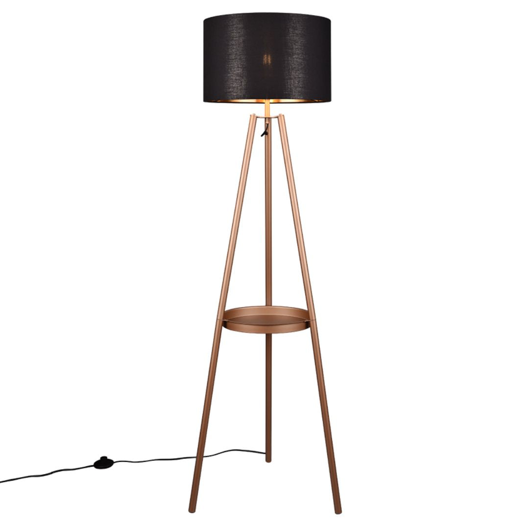 Piantana tre piedi in metallo con paralume in tessuto 1xE27 art COLETTE