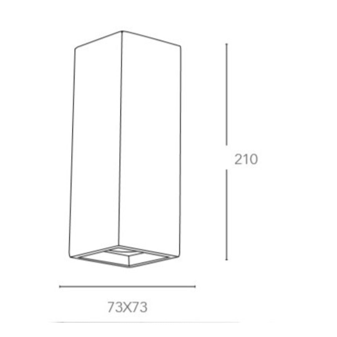 Applique in gesso squadrata bianca verniciabile biemissione 2xGU10 art FOSTER AP