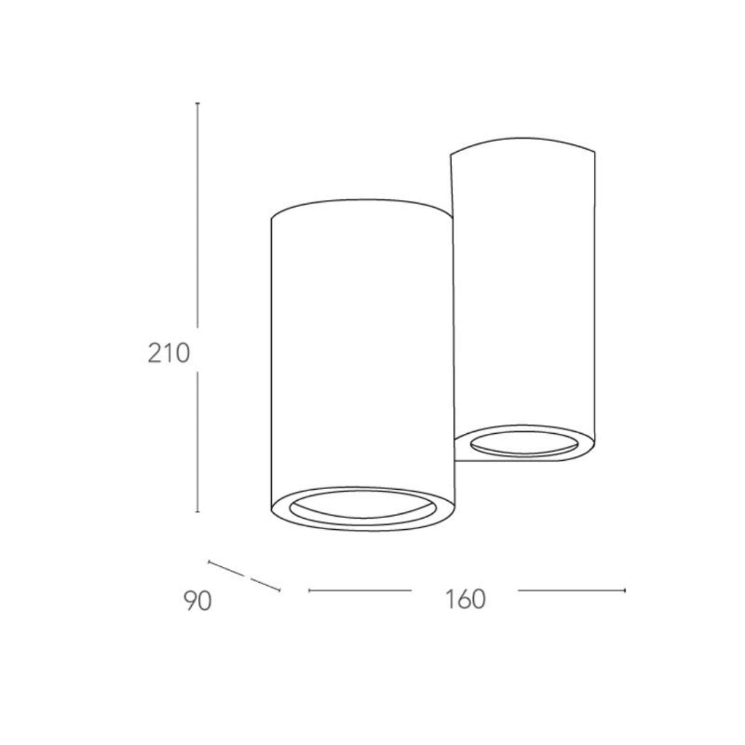Applique moderna biemissione in gesso pitturabile art BANJIE/AP4