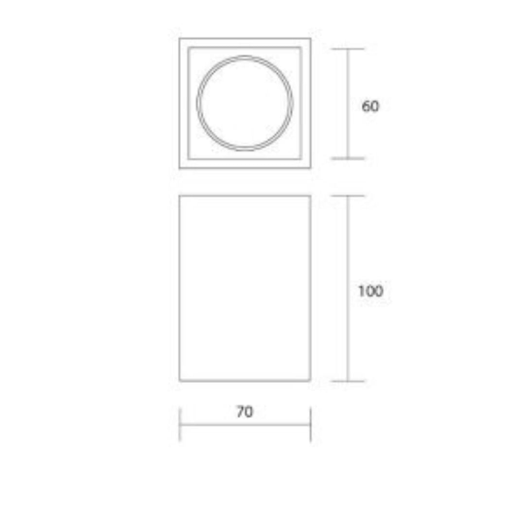 Plafoniera soffitto squadrata in gesso pitturabile 1xGU10 art 827