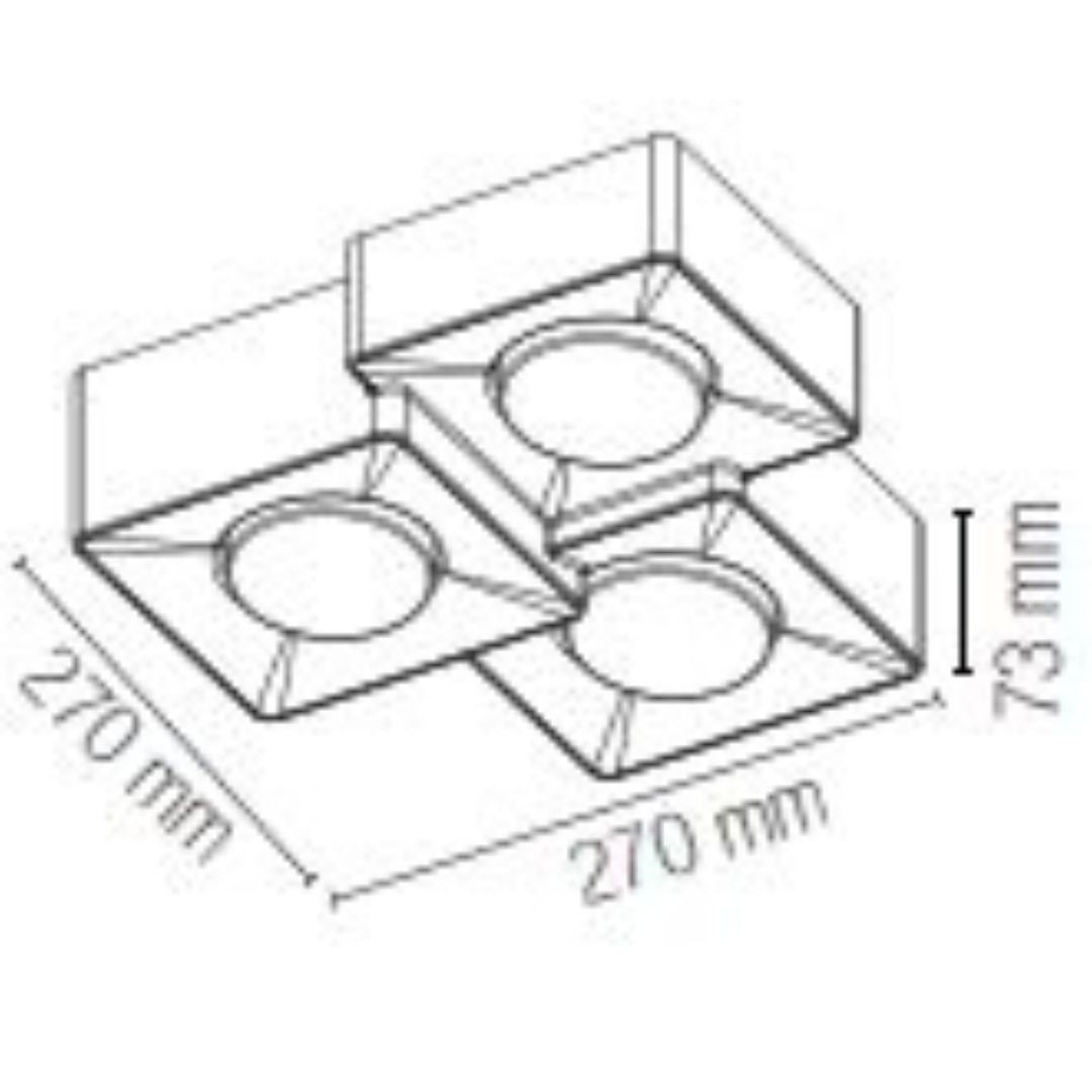 Plafoniera in gesso tonda o squadrata 3 luci GX53 art ATHEN-PL3
