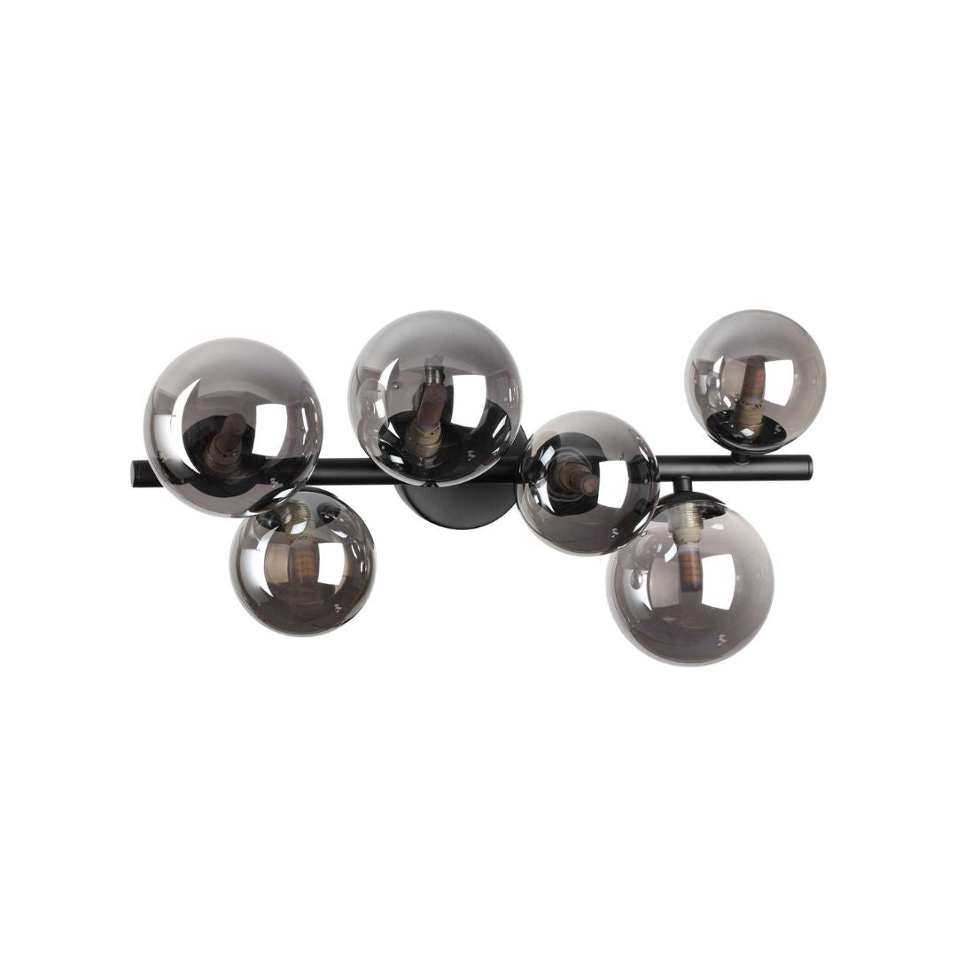 Plafoniera in metallo con sfere in vetro art. Perlage PL6