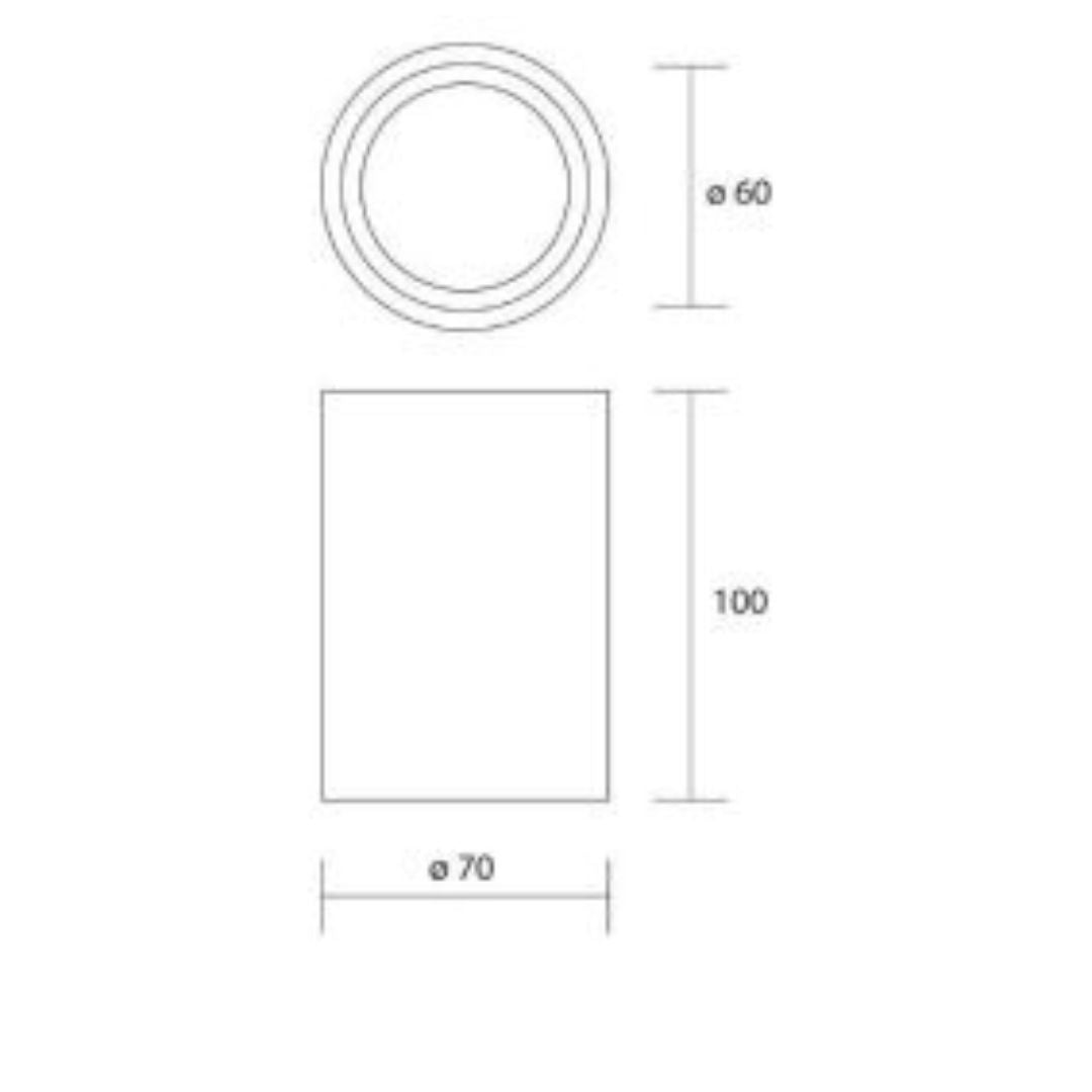 Plafoniera in gesso cilindrica da soffitto 1xGU10 art 826