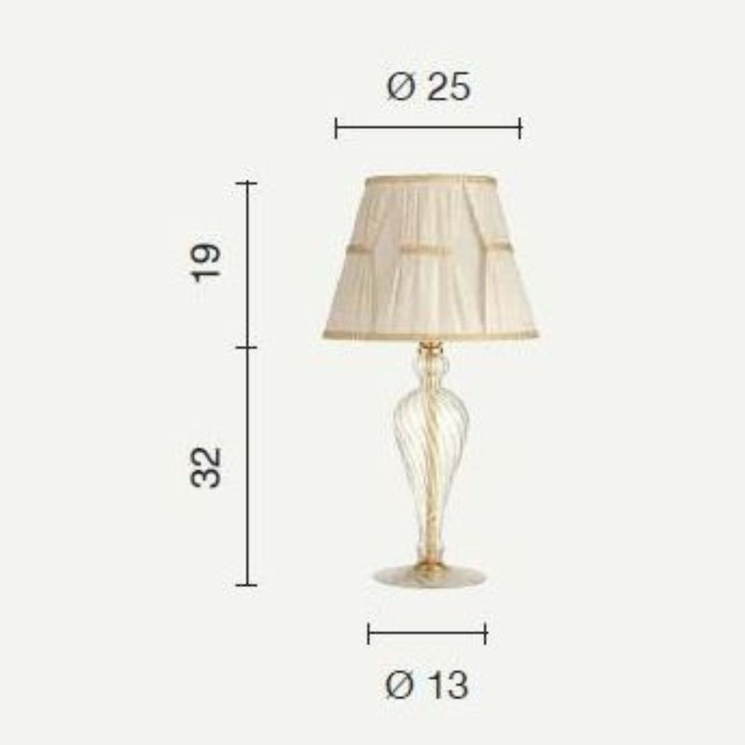 Lume piccolo in vetro soffiato e parti metalliche oro art ROXANNE/LP